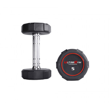 UG1032D. Круглые полиуретановые гантели. Ряд от 2.5 до 25 кг