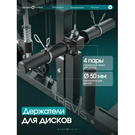 Многофункциональный силовой комплекс с машиной Смита OXYGEN FITNESS TREVIS